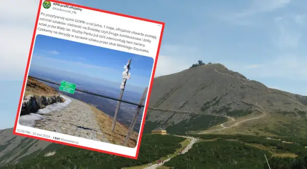 Pozytywna opinia GOPR-u oznacza, że czy szlak na Śnieżkę jest otwarty. Od jutra, 1 maja, oficjalnie otwarte zostają odcinki szlaków.